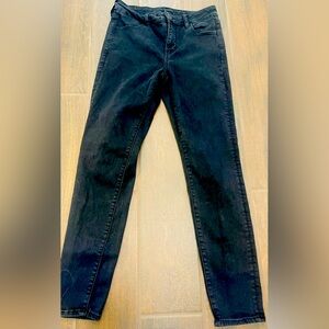 American eagle black skinny jeans high rise jeggings next level stretch size 8
